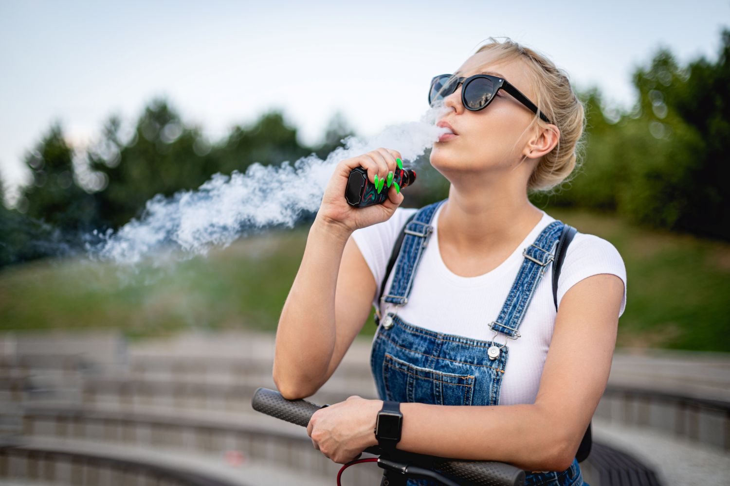 woman vaping